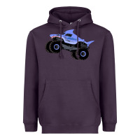 Plum Monster Truck Megalodon Heavyweight Hoodie - linhVisuals