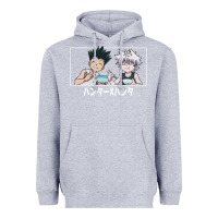 Heather Grey gon killua Heavyweight Hoodie - linhVisuals