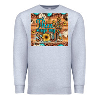 Heather Grey then sings my soul treble clef Premium Sweatshirt - JahusDesignShop
