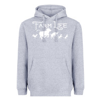 Heather Grey FARM LIFE ANIMAL Heavyweight Hoodie - linhVisuals