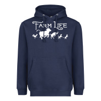 Navy FARM LIFE ANIMAL Heavyweight Hoodie - linhVisuals