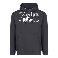 Smoke FARM LIFE ANIMAL Heavyweight Hoodie - linhVisuals
