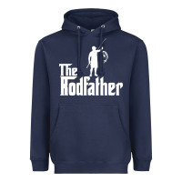 Navy Fishing The Rodfather Heavyweight Hoodie - linhVisuals