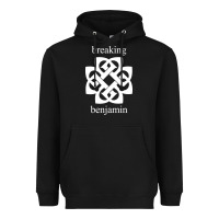 Black BREAKING BENJAMIN - BLACK AND WHITE Heavyweight Hoodie - linhVisuals