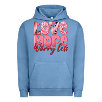 Pigment Pebble Blue love more worry less Urban Hoodie - RanaPortraitStore