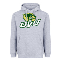 Heather Grey UVU, education Heavyweight Hoodie - linhVisuals