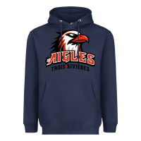 Navy trois rivières aigles Heavyweight Hoodie - linhVisuals