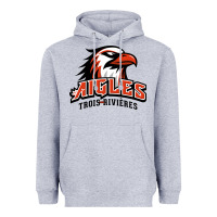 Heather Grey trois rivières aigles Heavyweight Hoodie - linhVisuals