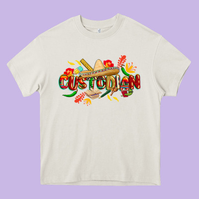 Cinco De Mayo Custodian Heavy Core Tee Designed By Cowgirlartshop