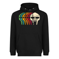 Black Retro Mask Doom Heavyweight Hoodie - linhVisuals