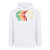 White Retro Mask Doom Heavyweight Hoodie - linhVisuals