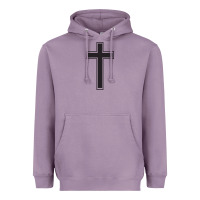 Lavender Cross Heavyweight Hoodie - linhVisuals