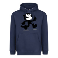 Navy felix the black cat music Heavyweight Hoodie - linhVisuals