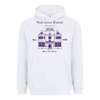 White nonnatus house  blue ink Heavyweight Hoodie - linhVisuals