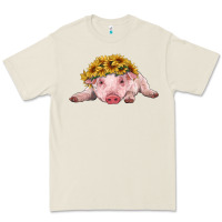 Bone baby pig with sunflower headband Premium Tee - RanaPortraitStore