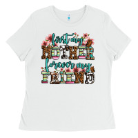 White first my mother forever my friend Ladies Tee - OliviaCreatesArt