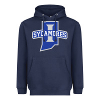 Navy indiana state sycamores Heavyweight Hoodie - linhVisuals