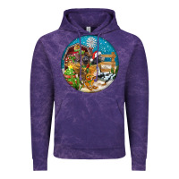 Cloud Purple Christmas  farm animals Vintage Hoodie - FaDigitalArtStudio