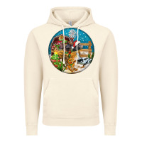 Vintage Artic Christmas  farm animals Vintage Hoodie - FaDigitalArtStudio