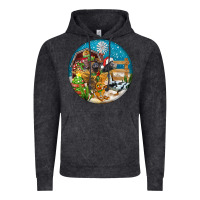 Vintage Black Christmas  farm animals Vintage Hoodie - FaDigitalArtStudio