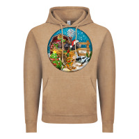 Vintage Coffee Christmas  farm animals Vintage Hoodie - FaDigitalArtStudio