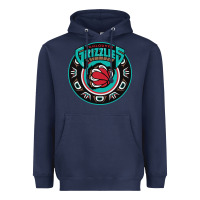 Navy vancouver grizzlie retro Heavyweight Hoodie - linhVisuals