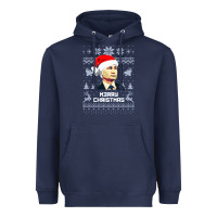 Navy vladimir putin merry christmas Heavyweight Hoodie - linhVisuals