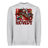 Heather Grey rodeo christmas howdy Heavyweight Sweatshirt - AdoDesignShop