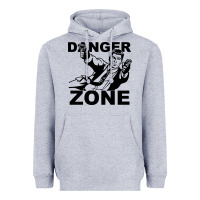 Heather Grey archer danger zone Heavyweight Hoodie - linhVisuals