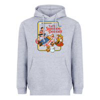 Heather Grey let's summon demons Heavyweight Hoodie - linhVisuals