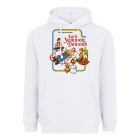 White let's summon demons Heavyweight Hoodie - linhVisuals
