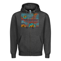 Charcoal Heather sunflower gemstone serape background Zipper Hoodie - AdoDesignShop