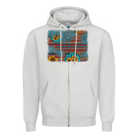 Dove Grey sunflower gemstone serape background Zipper Hoodie - AdoDesignShop