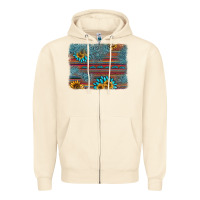 Sandshell sunflower gemstone serape background Zipper Hoodie - AdoDesignShop
