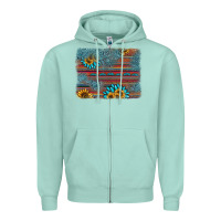 Seafoam sunflower gemstone serape background Zipper Hoodie - AdoDesignShop