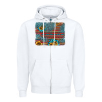 White sunflower gemstone serape background Zipper Hoodie - AdoDesignShop