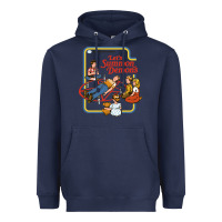 Navy let's summon demons Heavyweight Hoodie - linhVisuals