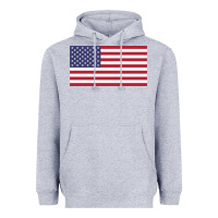 Heather Grey american flag Heavyweight Hoodie - linhVisuals