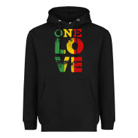 Black one love rasta reggae Heavyweight Hoodie - linhVisuals