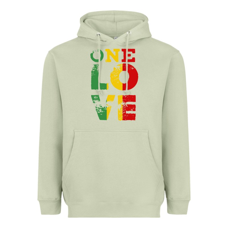 One Love Rasta Reggae Heavyweight Hoodie by linhVisuals | Teevron