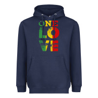 Navy one love rasta reggae Heavyweight Hoodie - linhVisuals