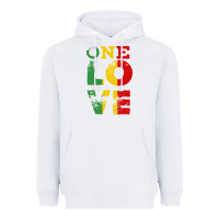 White one love rasta reggae Heavyweight Hoodie - linhVisuals
