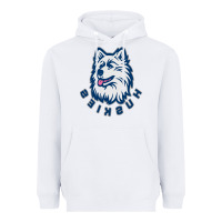 White HUSKIES Heavyweight Hoodie - linhVisuals