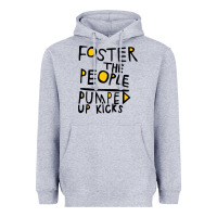 Heather Grey Foster The People Pumped Up Kicks Heavyweight Hoodie - linhVisuals