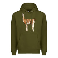 Army Green guanaco llama Premium Hoodie - LillyAllenDesigns