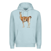 Blue Mist guanaco llama Premium Hoodie - LillyAllenDesigns