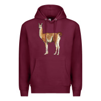 Burgundy guanaco llama Premium Hoodie - LillyAllenDesigns