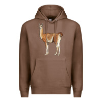 Chestnut guanaco llama Premium Hoodie - LillyAllenDesigns