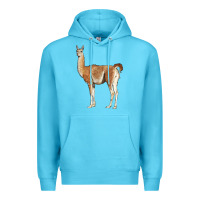 Ocean Blue guanaco llama Premium Hoodie - LillyAllenDesigns