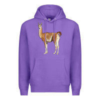 Purple guanaco llama Premium Hoodie - LillyAllenDesigns